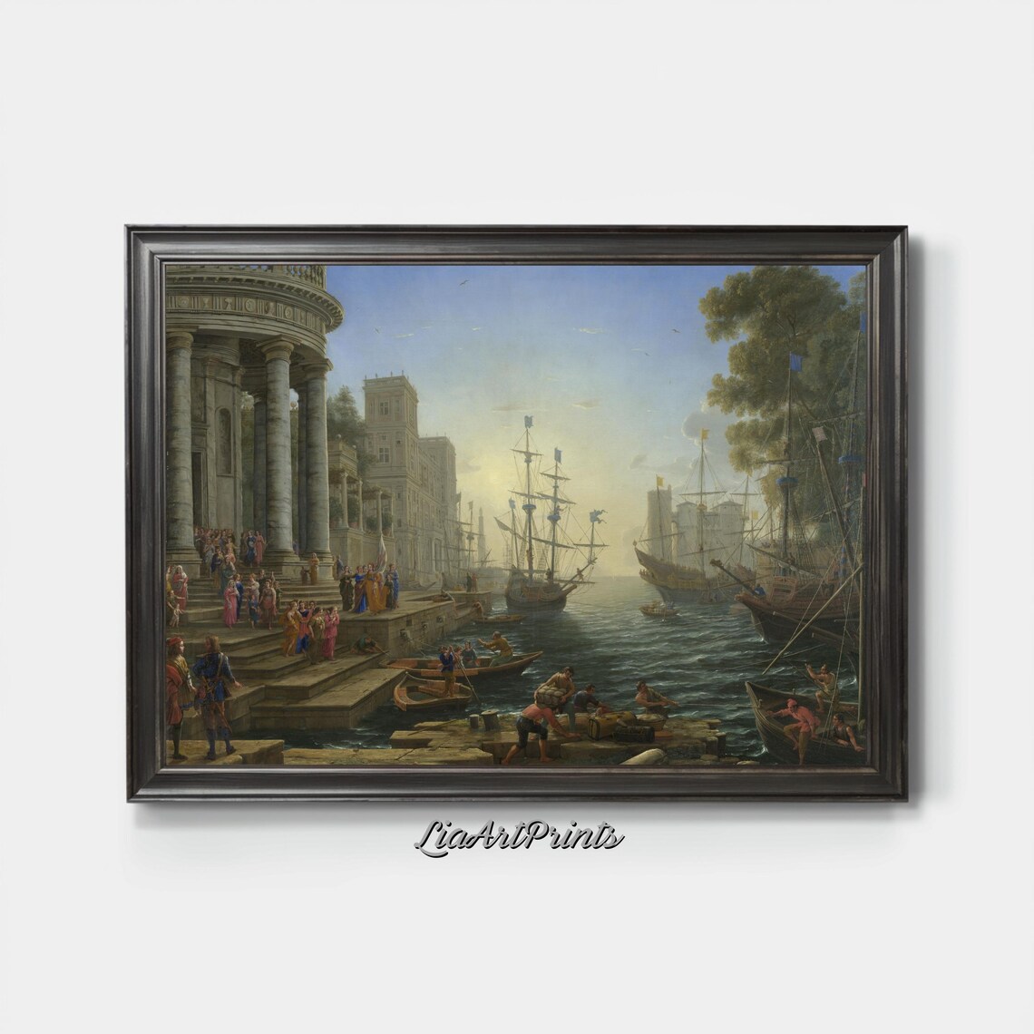Classical Harbor Scene Vintage Seaport Baroque Ships Nautical Art Poster - Image 3