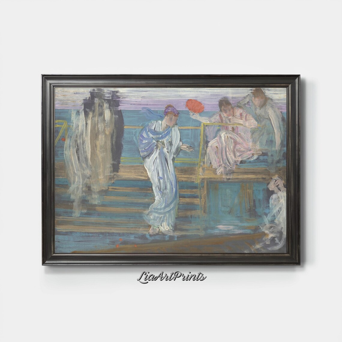 Dreamy Impressionist Scene, Ethereal Figures Art Print - Image 4