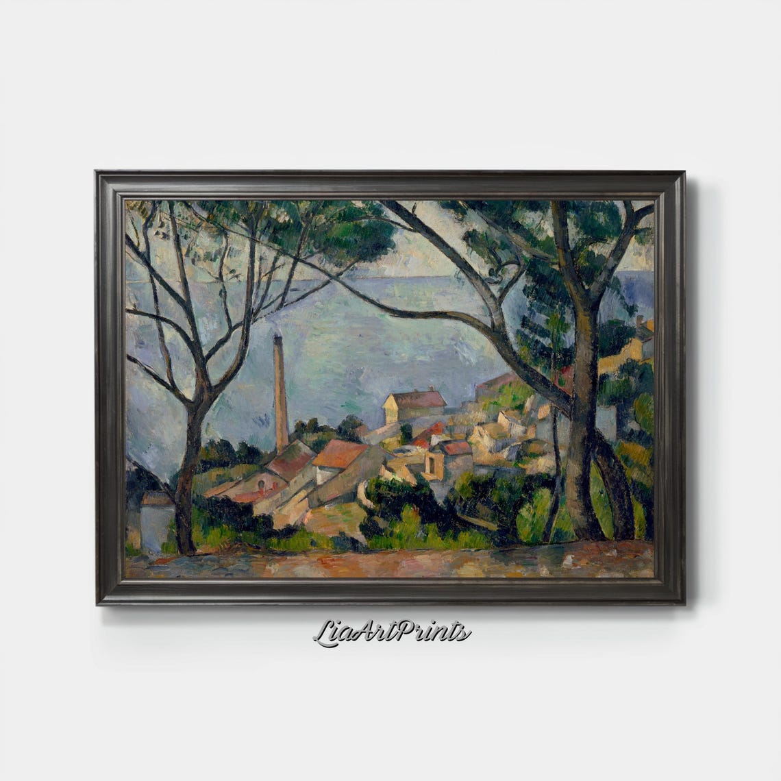 Mediterranean Village Landscape Wall Art Vibrant Nature And Architecture Artwork For Home Decor - Image 3