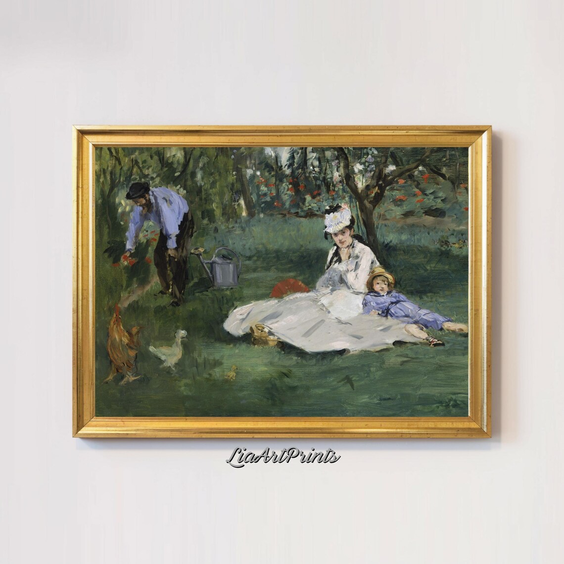 Edouard Manet Monet Family Garden at Argenteuil Impressionist Poster - Image 2