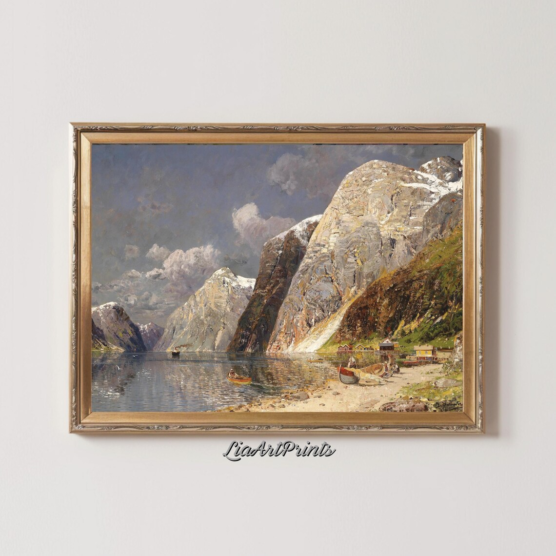 Vintage Mountain Landscape Wall Art Scenic Nature Rustic Travel Inspired Home Decor - Image 2