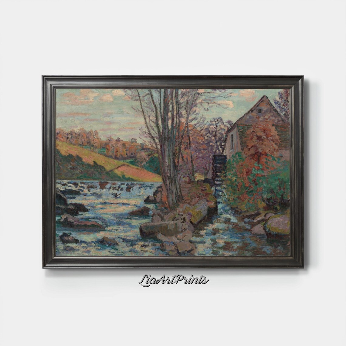 Impressionist River Scene, Tranquil Landscape - Image 3