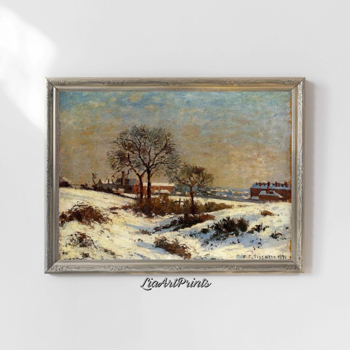 Winter Countryside Art Print, Rustic Landscape - Image 4