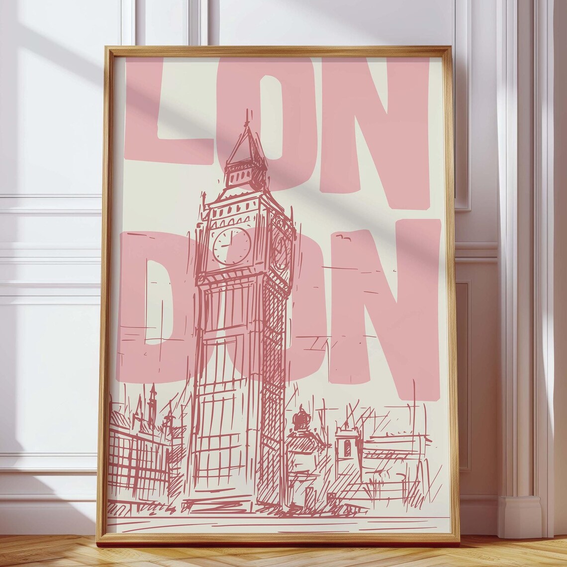 London Vintage Travel Poster, Big Ben Art Print