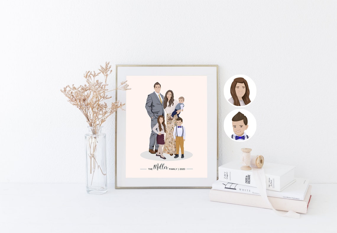 Miller Family 2020 Custom Vector Portrait With Their House Poster - Image 5