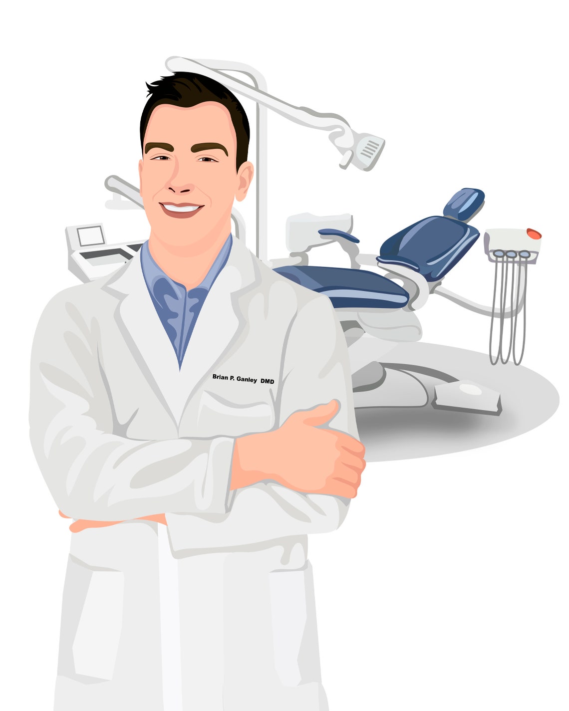Custom Dental Technologist Portrait Personalized Dentist Gift Print - Image 5