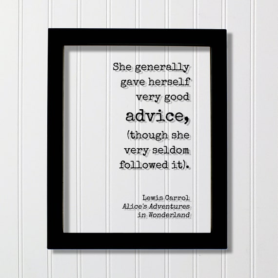 Lewis Carroll Floating Quote, Alice in Wonderland Art Print