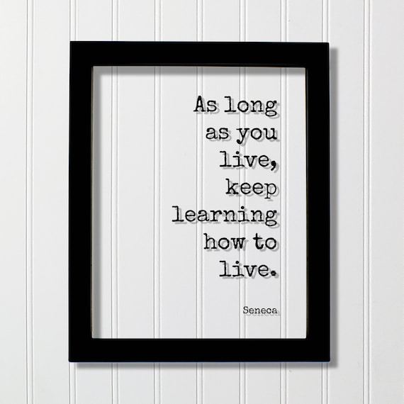 Seneca As Long As You Live Quote Floating Philosophy Gift For Thinkers Art Poster