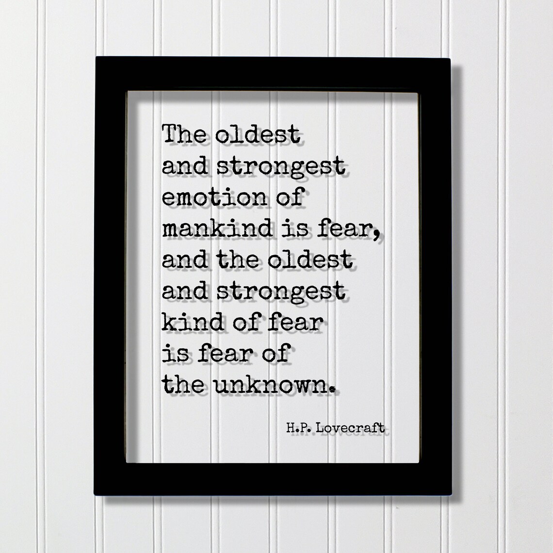 HP Lovecraft Oldest Strongest Emotion Is Fear Of Unknown Quote Poster