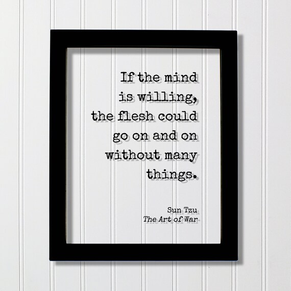 Sun Tzu Ancient Art of War Willing Mind Quote Typography Poster