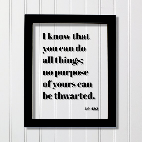 Job 422 Scripture Poster Floating Glass Frame Bible Verse Decor Sign