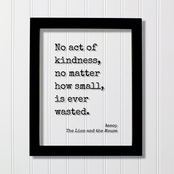 Aesop The Lion And Mouse Art Print, Be Kind