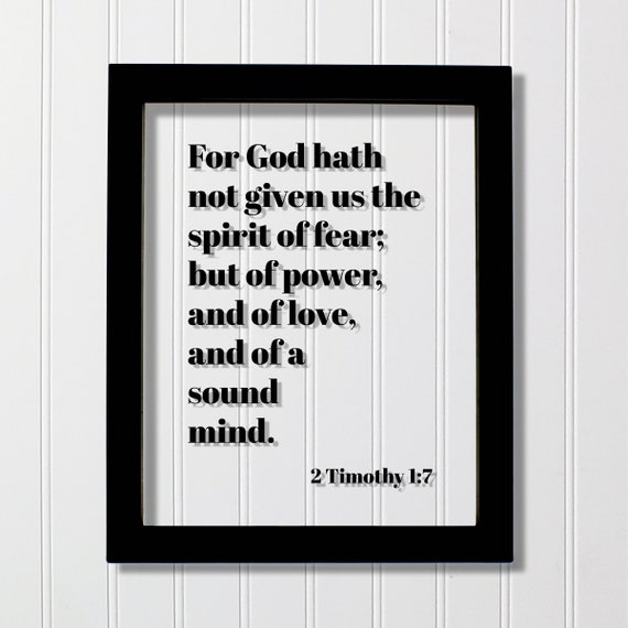 2 Timothy 1:7 Scripture Verse Art Print