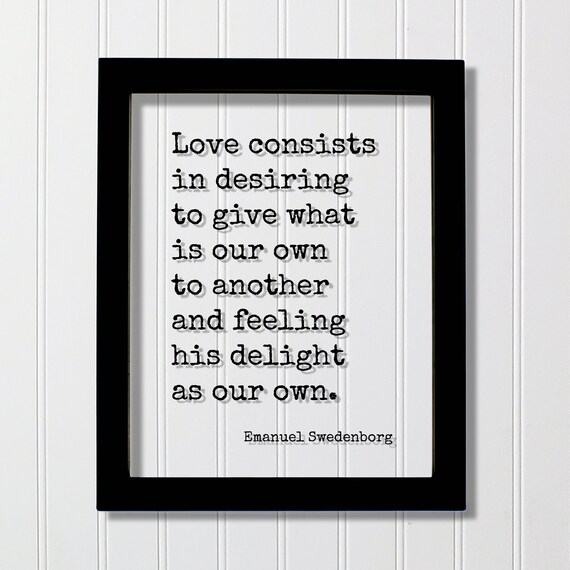 Emanuel Swedenborg Love Quote Typewriter Black White Art Print