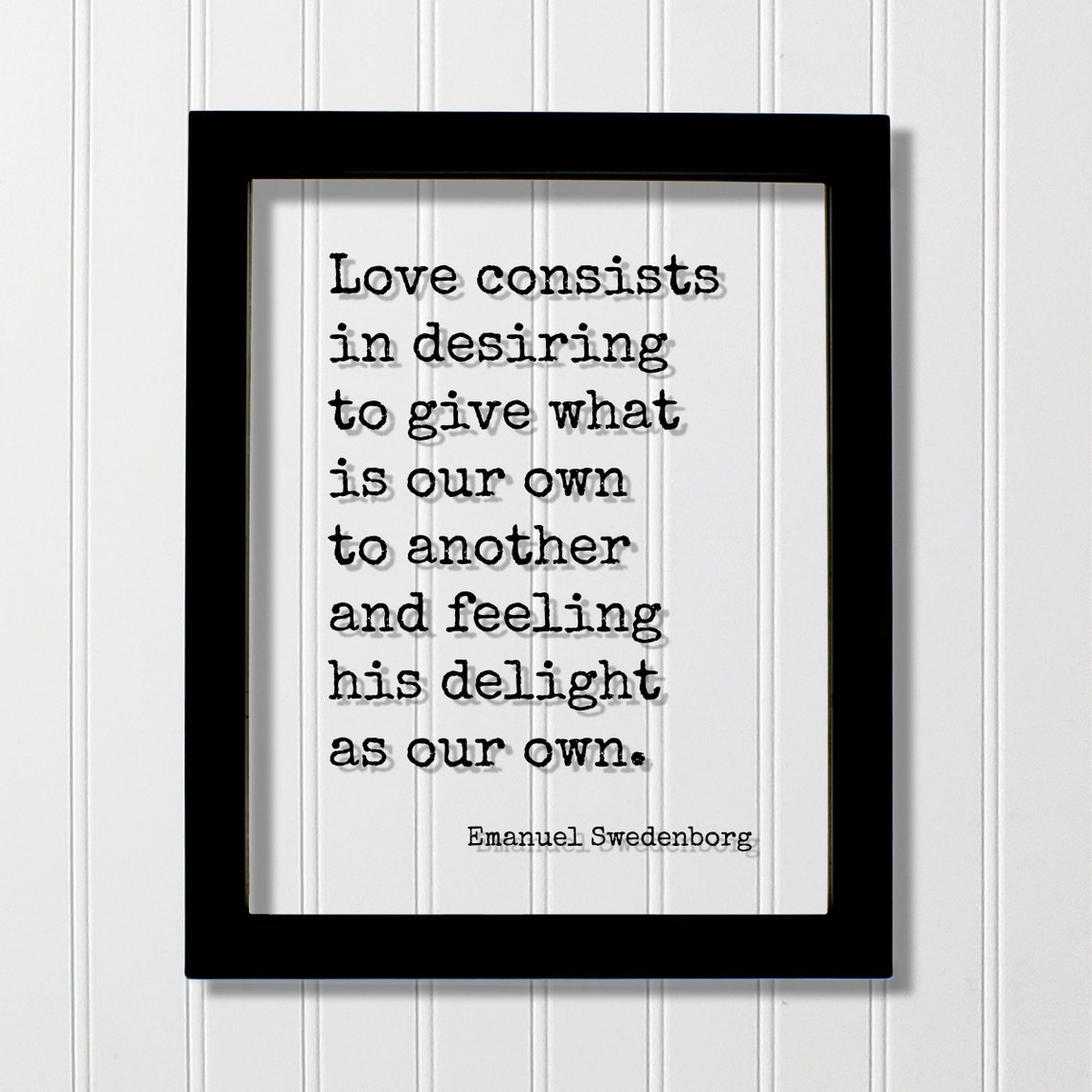 Emanuel Swedenborg Love Quote Typewriter Black White Art Print