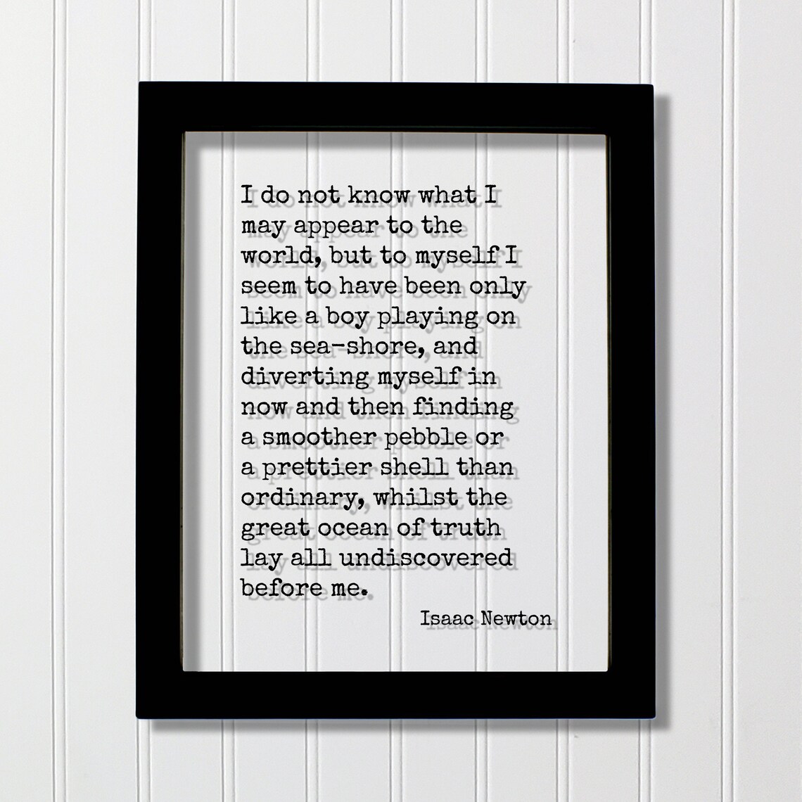 Isaac Newton Boy Playing on the Seashore Ocean of Truth Quote Poster