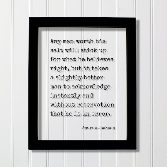 Andrew Jackson Worth His Salt Beliefs Quote Typewriter Poster