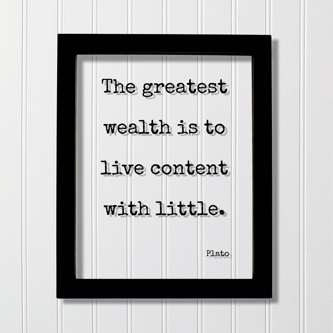 Plato Greatest Wealth Content Minimalist Wisdom Quote Poster