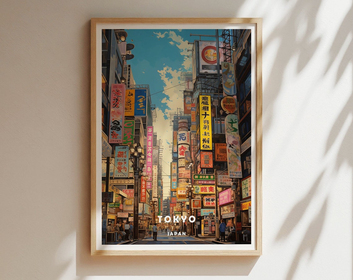 Tokyo Travel Poster Tokyo Print Tokyo Wall Art Retro City Print Japan Wall Art Home Decor Summer Print Japan Travel Art Japan Poster