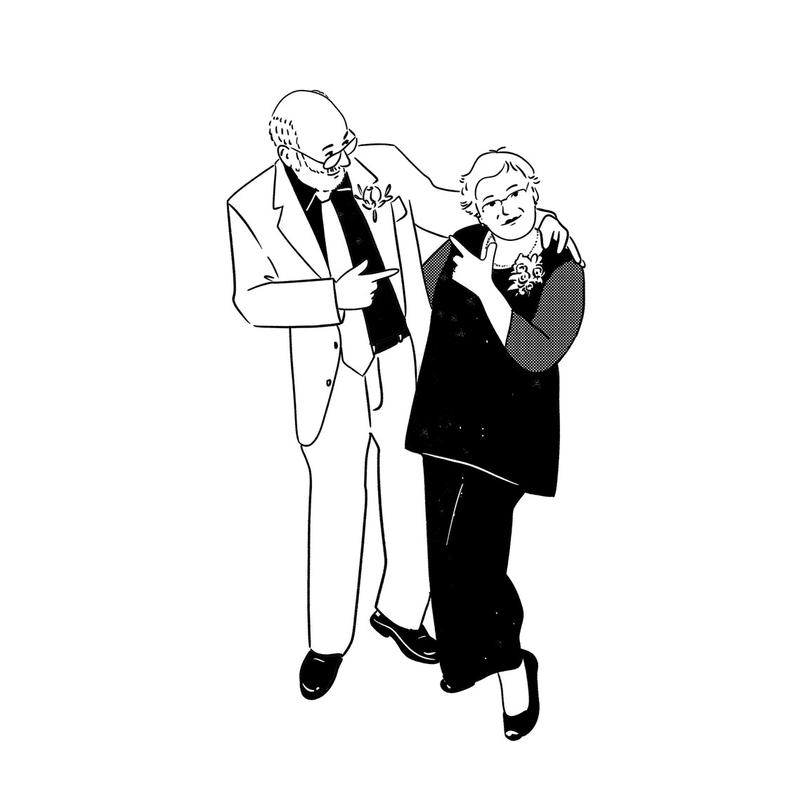 Minimalist Couple Line Art With Camera and Music Notes Portrait Poster - Image 4