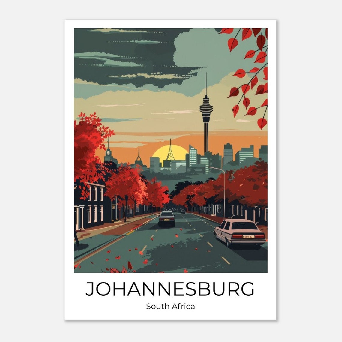 Johannesburg Travel Poster Wall Art South Africa Travel Print Johannesburg Johannesburg Memory - Image 3