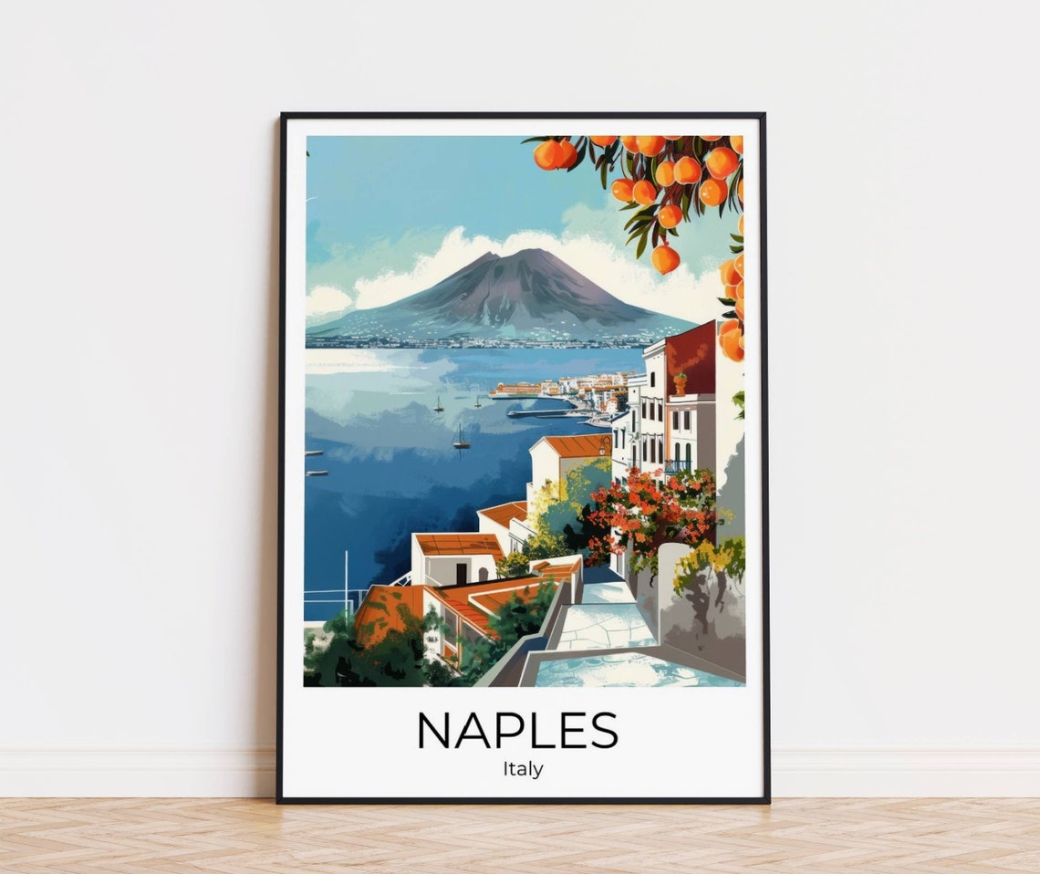 Naples Travel Poster Naples Naples Gift Naples City Print Travel Poster Italy Naples Travel Souvenir Naples Wall Decoration Italy Gift