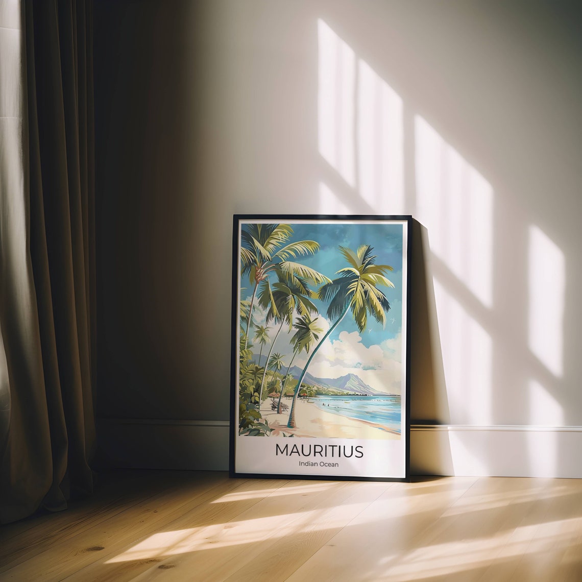 Mauritius Indian Ocean Palm Beach Tropical Seaside Travel Poster - Image 5