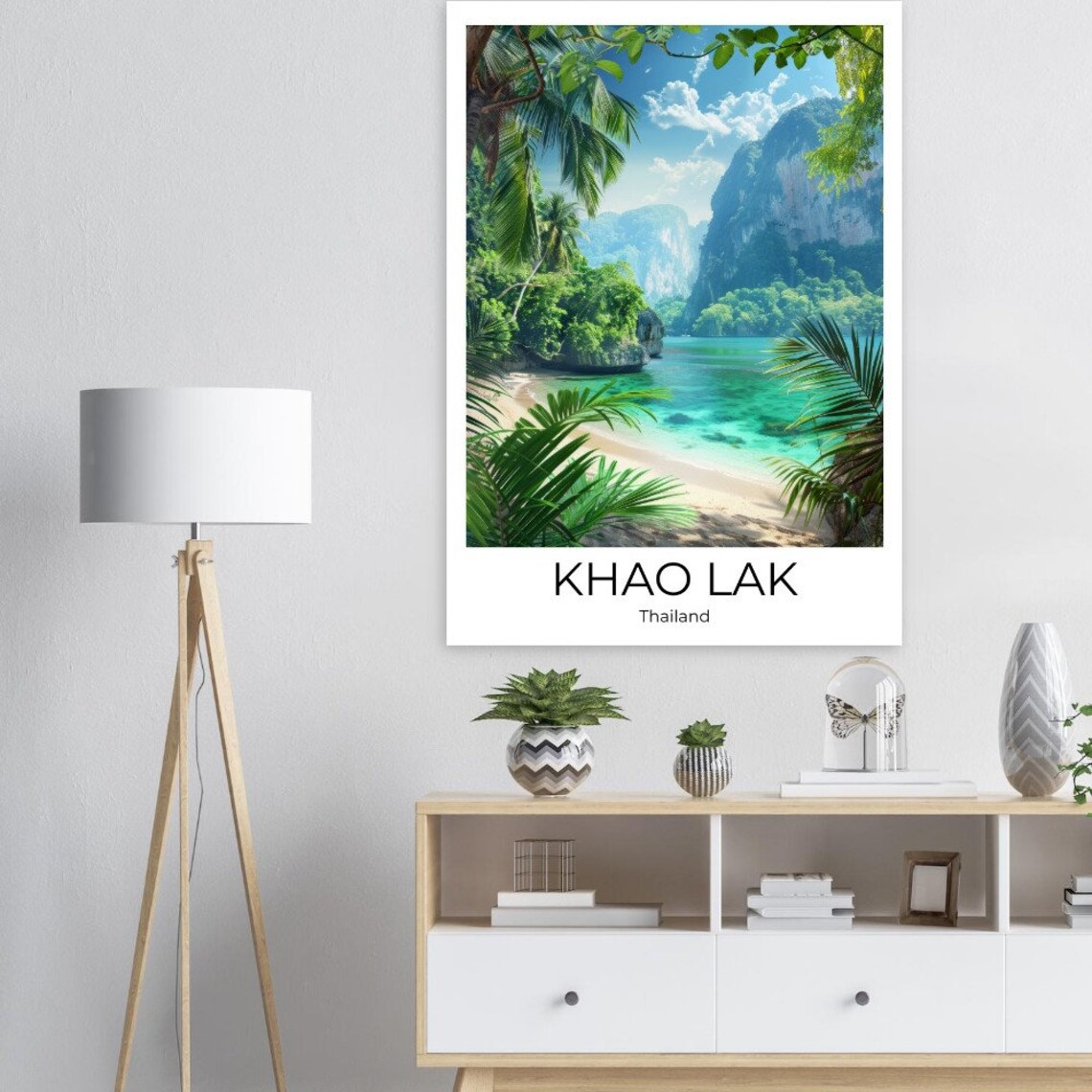 Khao Lak Thailand Travel Poster Tropical Beach Turquoise Water Art - Image 4
