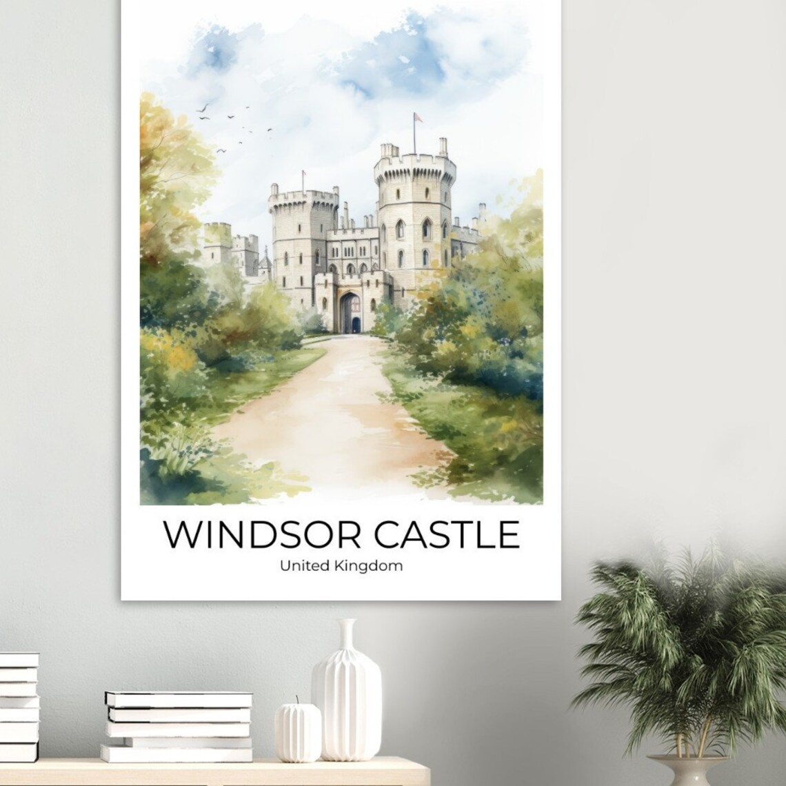 Windsor Castle United Kingdom Watercolor Royal Residence Travel Poster - Image 4