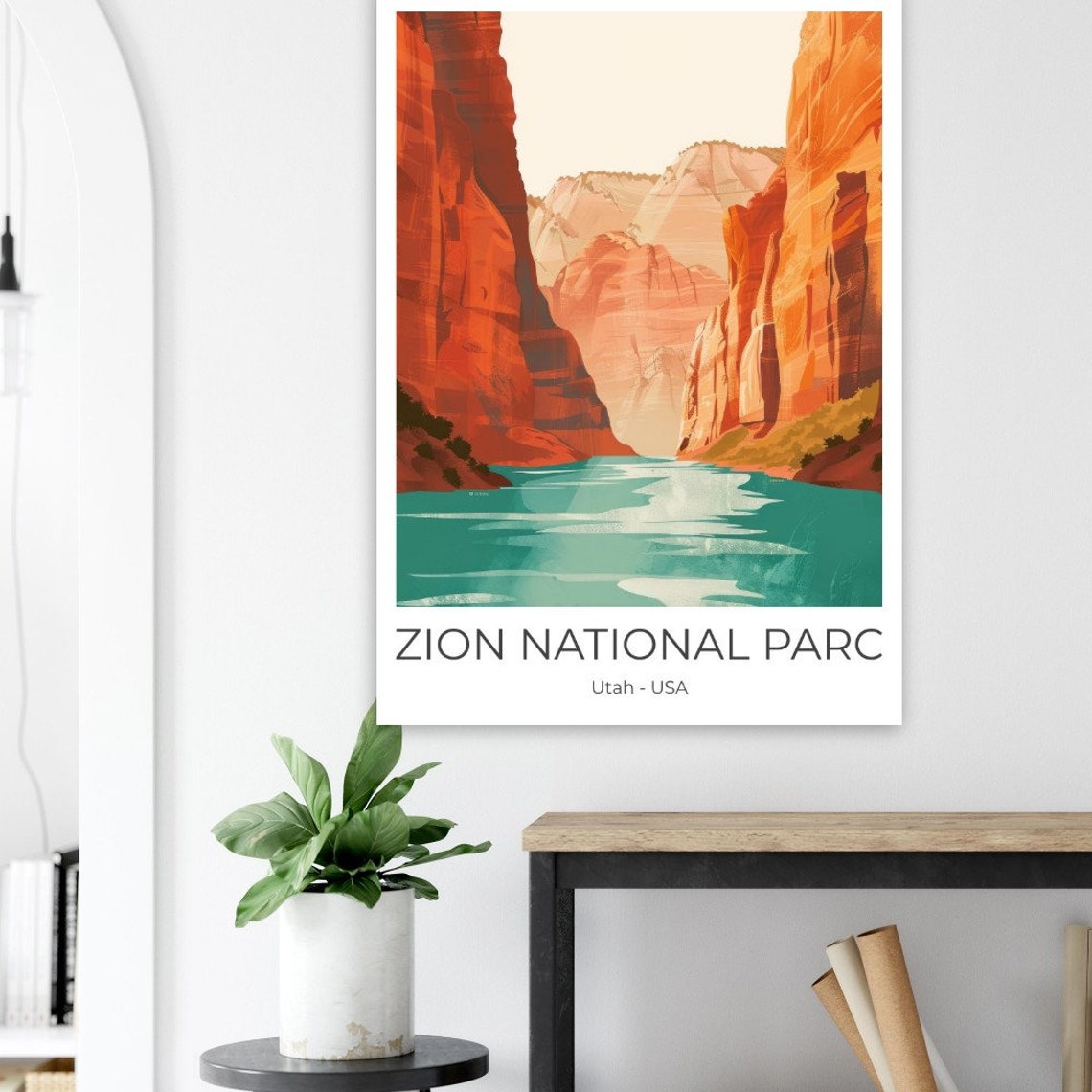 Zion National Park Travel Poster Zion Utah Travel Print Zion National Park Poster Wall Art Zion National Park - Image 4