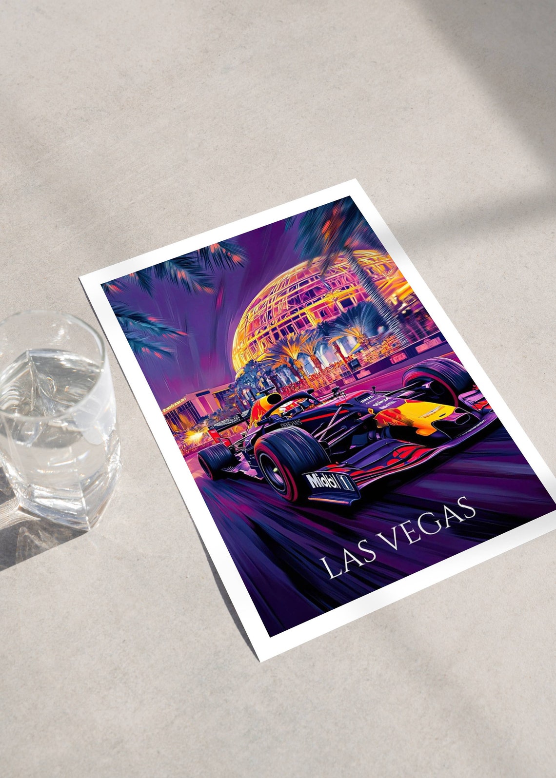 Las Vegas Travel Poster Las Vegas F1 Car Racing Gift For F1 Fans Gift For Dad Las Vegas Trip Las Vegas Travel Souvenir - Image 5