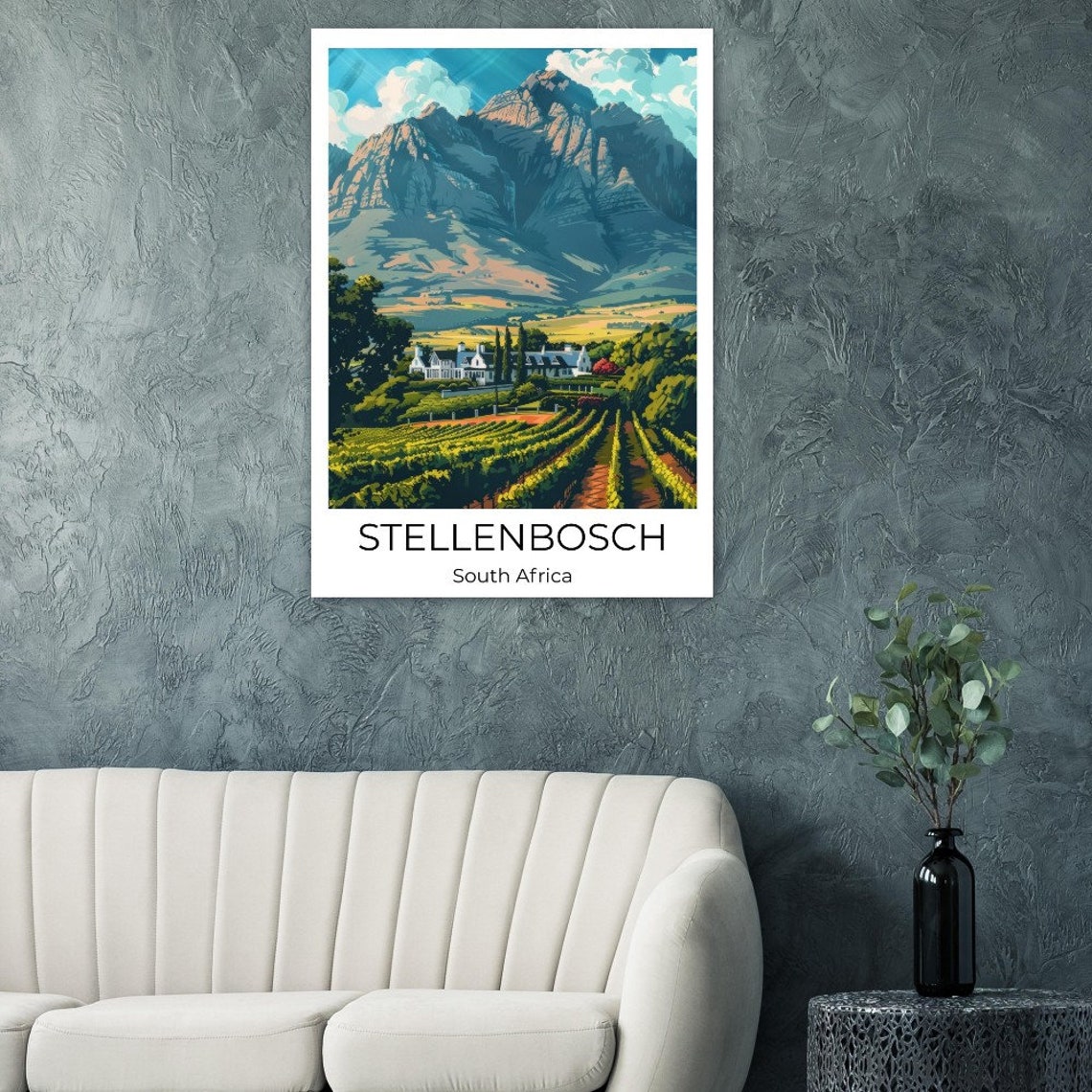 Stellenbosch Travel Poster Stellenbosch Travel Print Stellenbosch Watercolor Poster Wall Art South Africa South Africa Print - Image 2