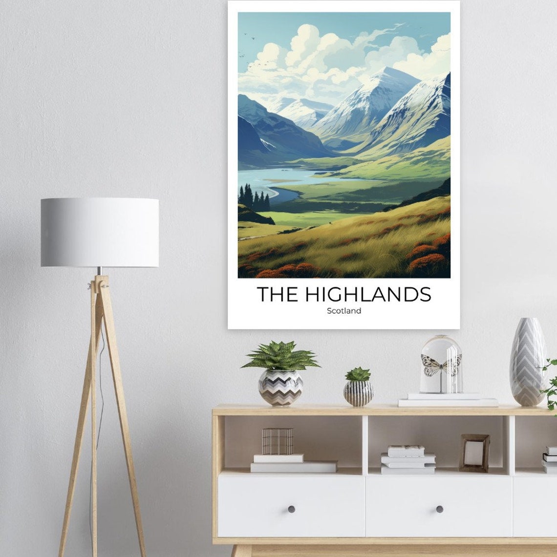 Scottish Highlands Mountain Valley Loch Landscape Scotland Poster - Image 3