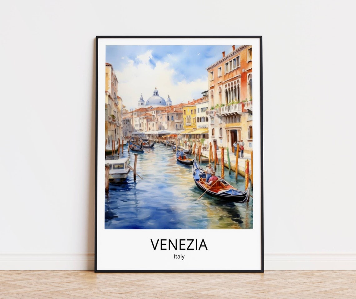Venice Canale Grande Travel Poster Watercolor Travel Poster Venice City Print Venice Gift Italy Travel Print