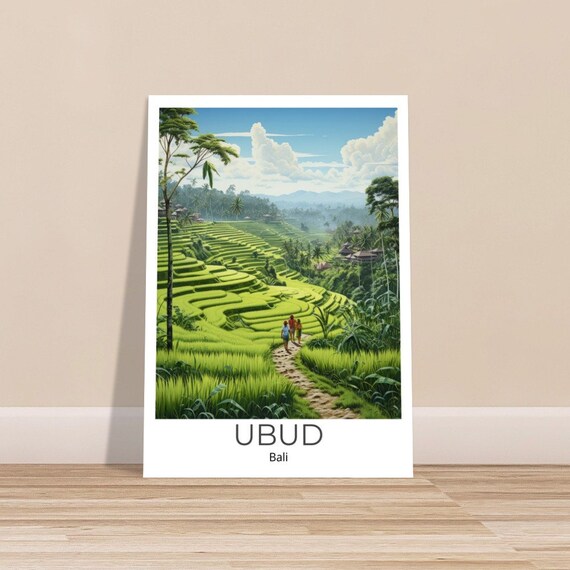 Ubud Bali Travel Poster Ubud Wall Art Bali Travel Print Bali Wall Decoration