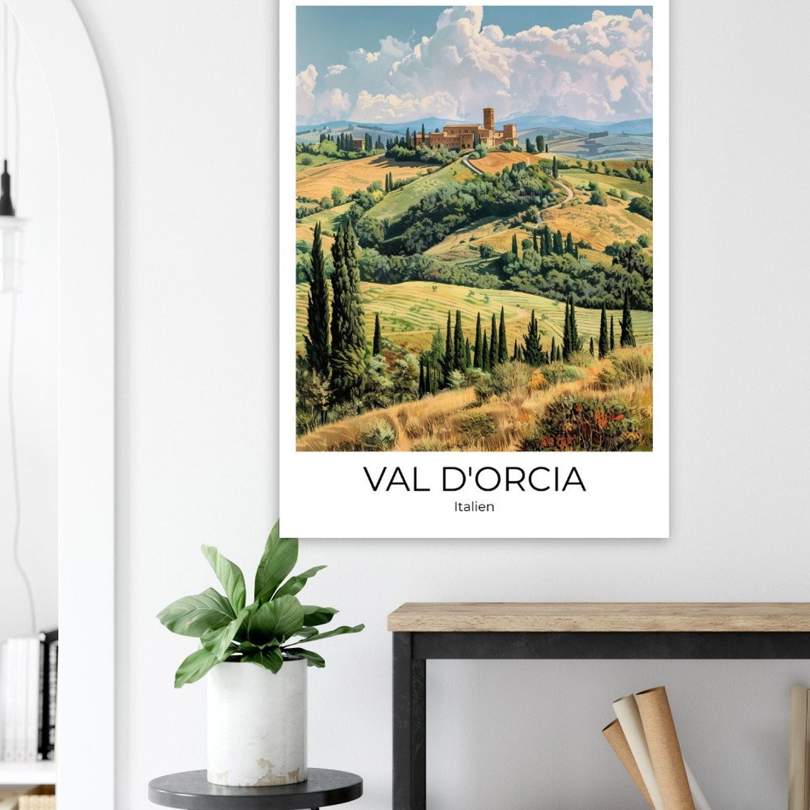 Val d'Orcia Rolling Tuscan Hills and Cypress Italy Travel Poster - Image 4