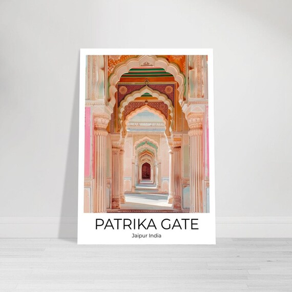 Rajasthan Travel Poster Rajasthan Patrika Gate Travel Print Rajasthan Poster Wall Art India Rajasthan Print