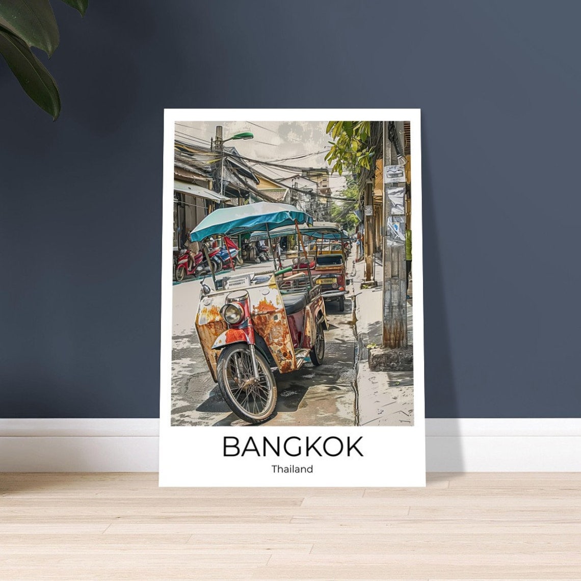Bangkok Tuk Tuk Travel Poster Of Street Life At Bangkok Wall Art Bangkok Travel Thailand Bangkok Wall Decoration - Image 3