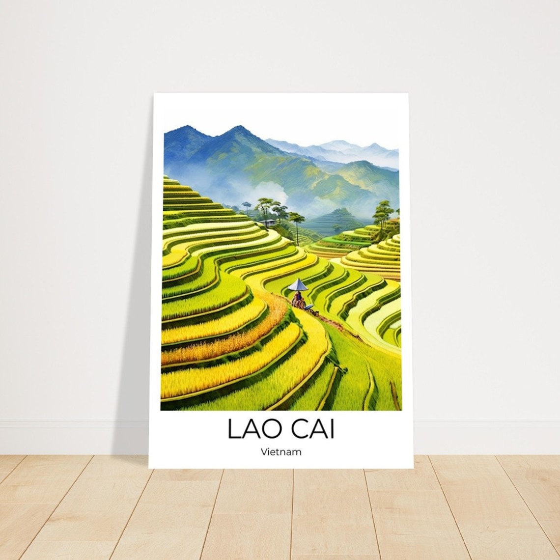 Lao Cai Watercolor Travel Poster Of Vietnam Wall Art Vietnam Travel Vietnam Hanoi Wall Decoration - Image 3