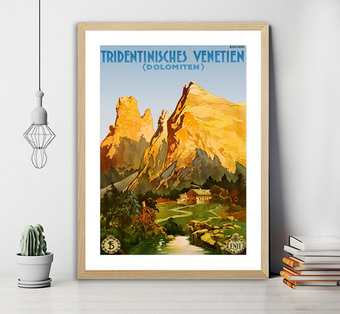 Dolomiten Tridentinisches Venetien Vintage Travel Poster Poster Paper Or Print Gift Idea Wall Decor - Image 2