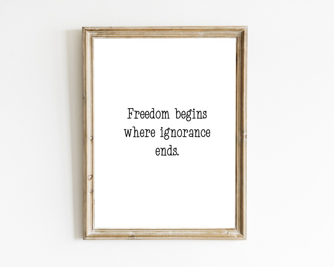 Victor Hugo Freedom Begins Where Ignorance Ends Inspirational Quote Wall Art - Image 2