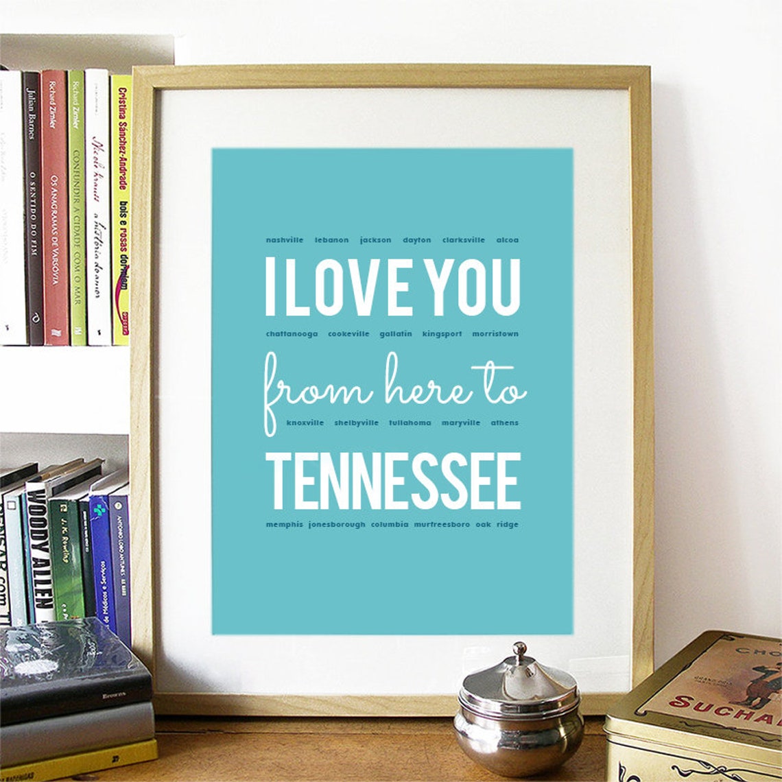 I Love You From Here To Tennessee Tennessee Print Tennessee Skyline Tennessee Art Tennessee Poster Tennessee Watercolor Tennessee - Image 2