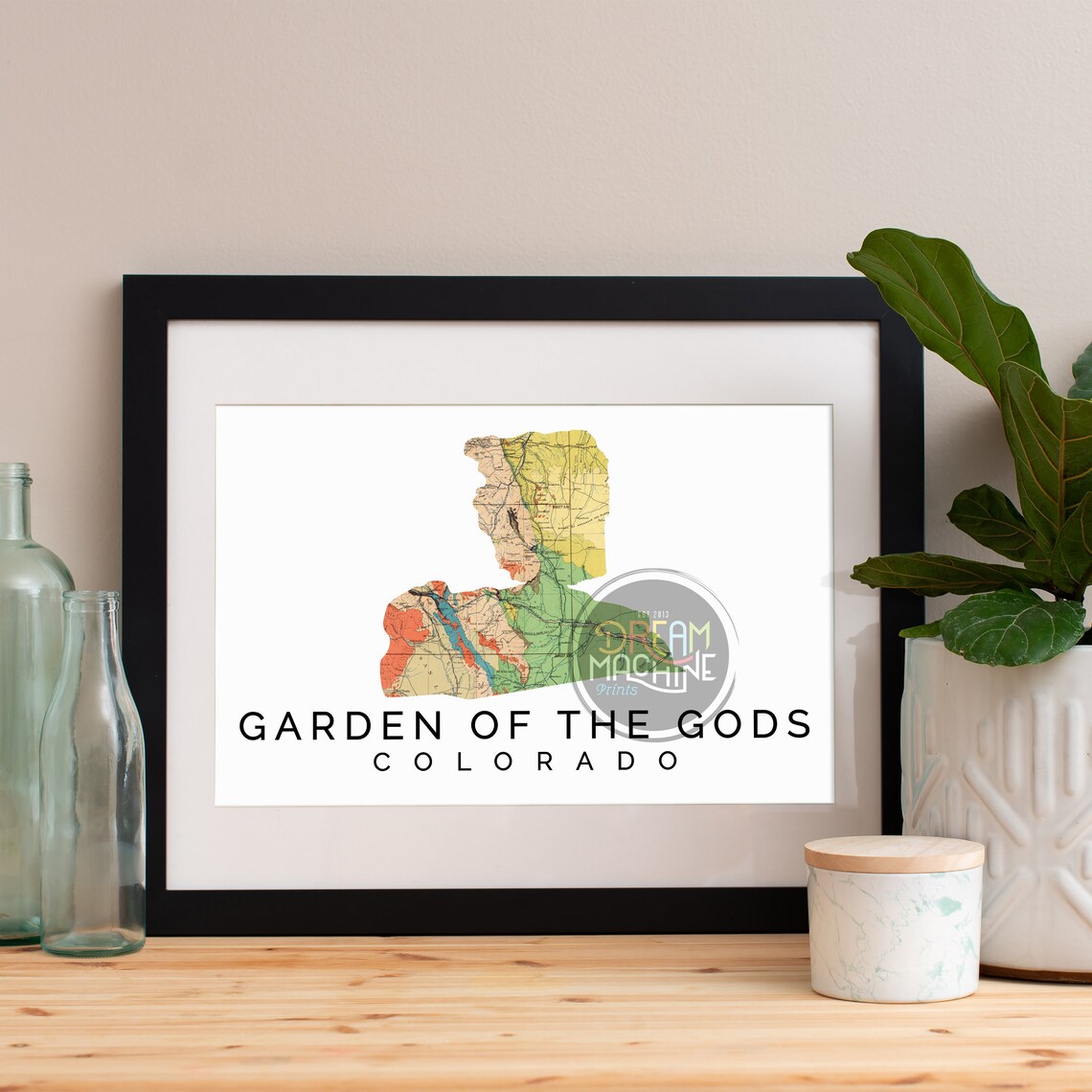 Garden Of The Gods Watercolor, Skyline Art Print