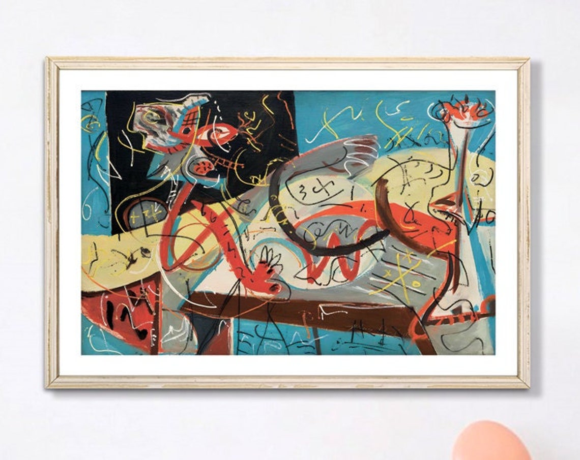 Jackson Pollock Colorful Abstract Expressionist Action Painting Poster