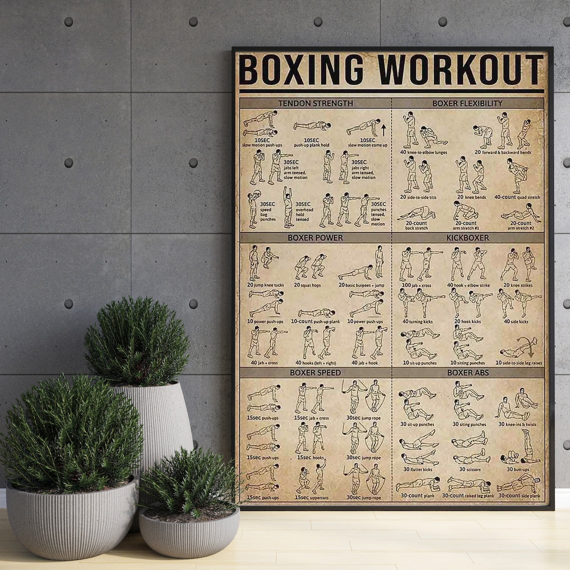 Boxing Fighting Techniques, Workout Guide Poster - Image 3