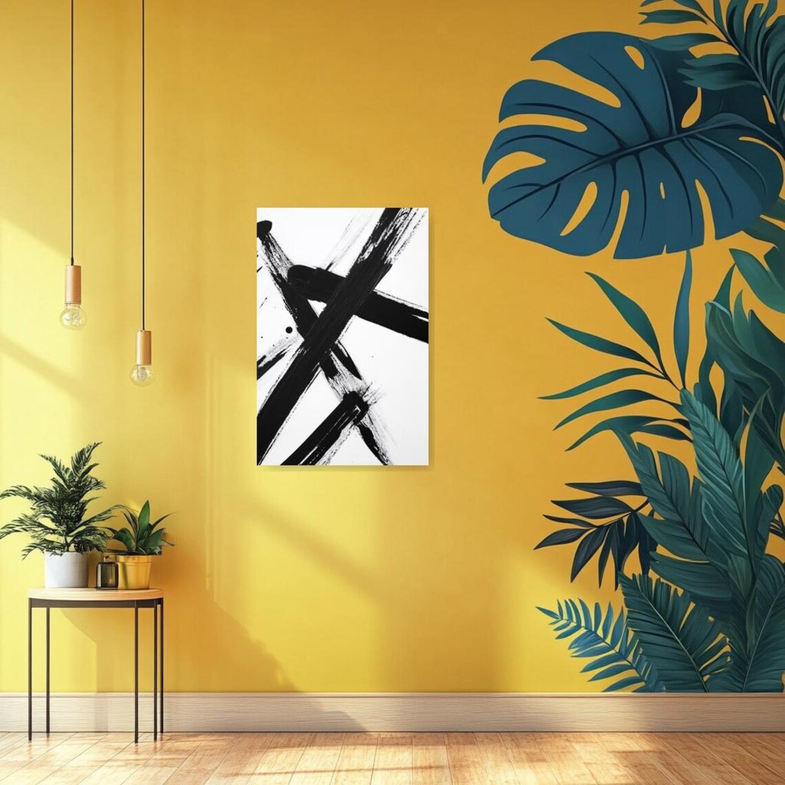 Abstract Black And White, Modern Ink Artwork - Image 2