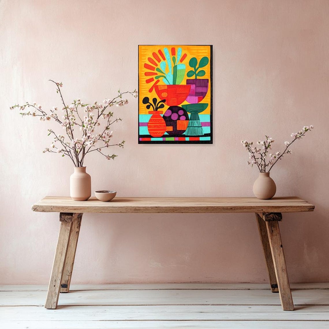 Colorful Abstract Still Life Print Inspired By Matisse For Vibrant Home Decor And Art Lovers - Image 3