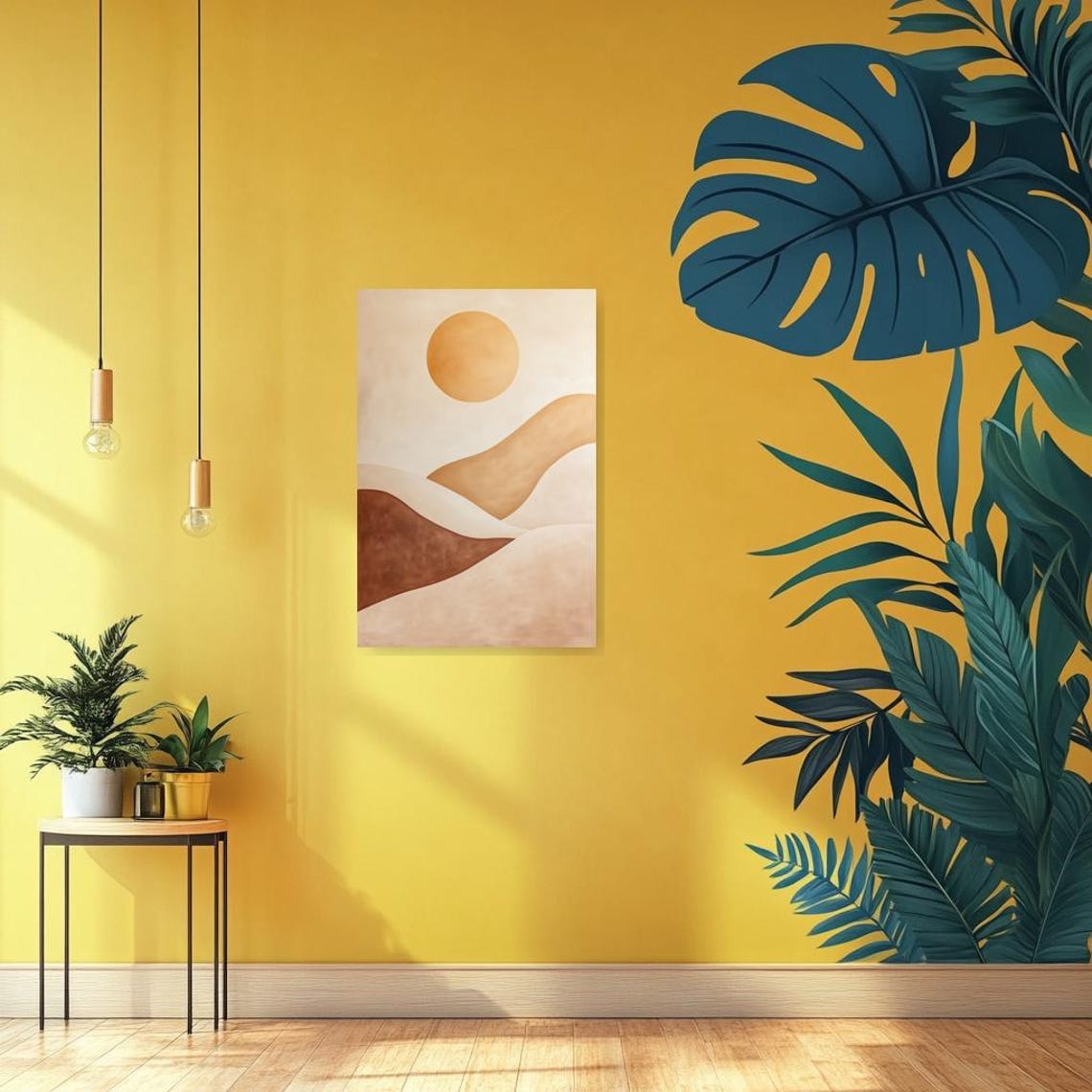 Abstract Desert Sunrise Print In Earthy Tones Inspired By Minimalist Art For Modern Home Decor - Image 2