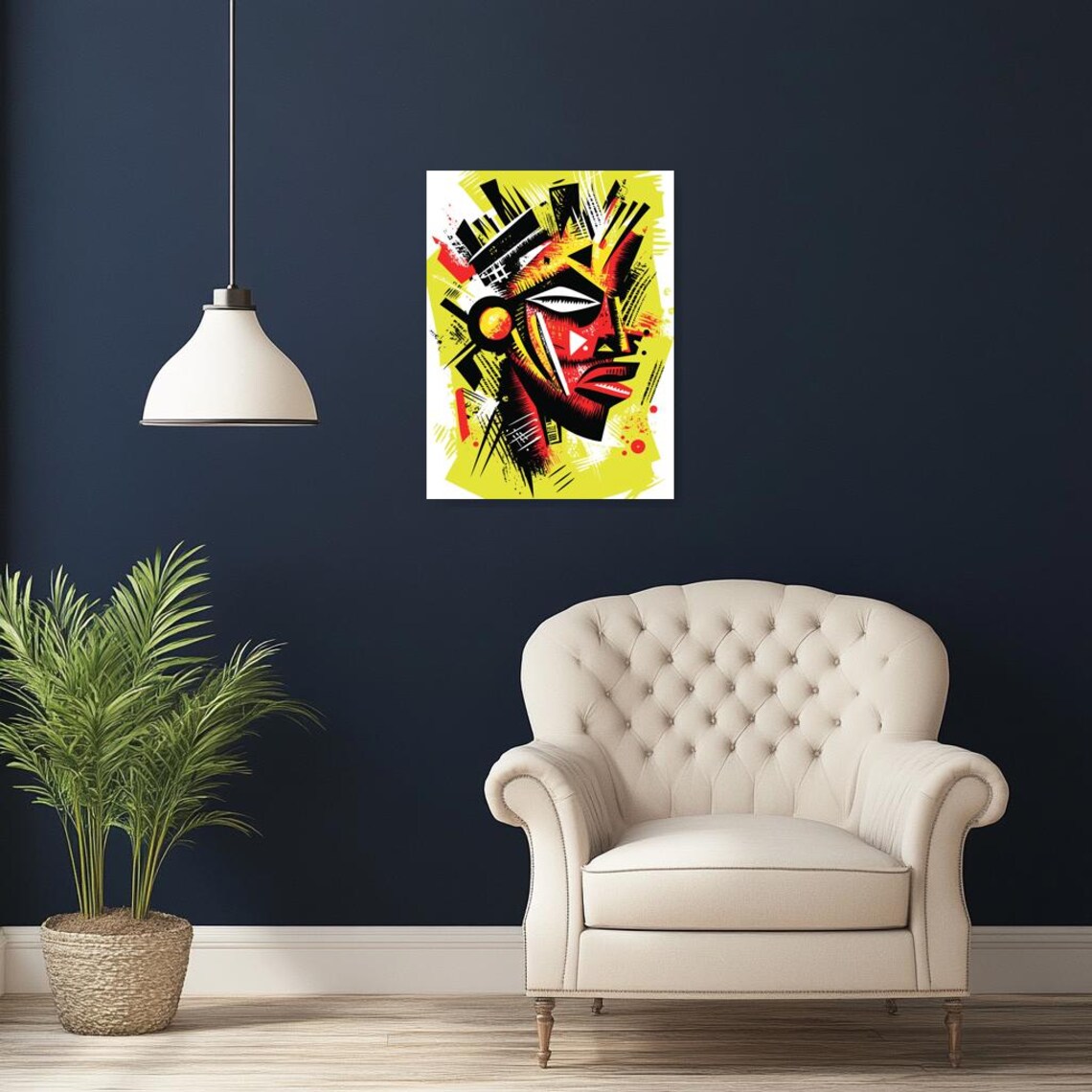Bold Abstract Print Inspired By African Art In Vivid Colors For Unique Home Decor And Modern Wall Art - Image 3