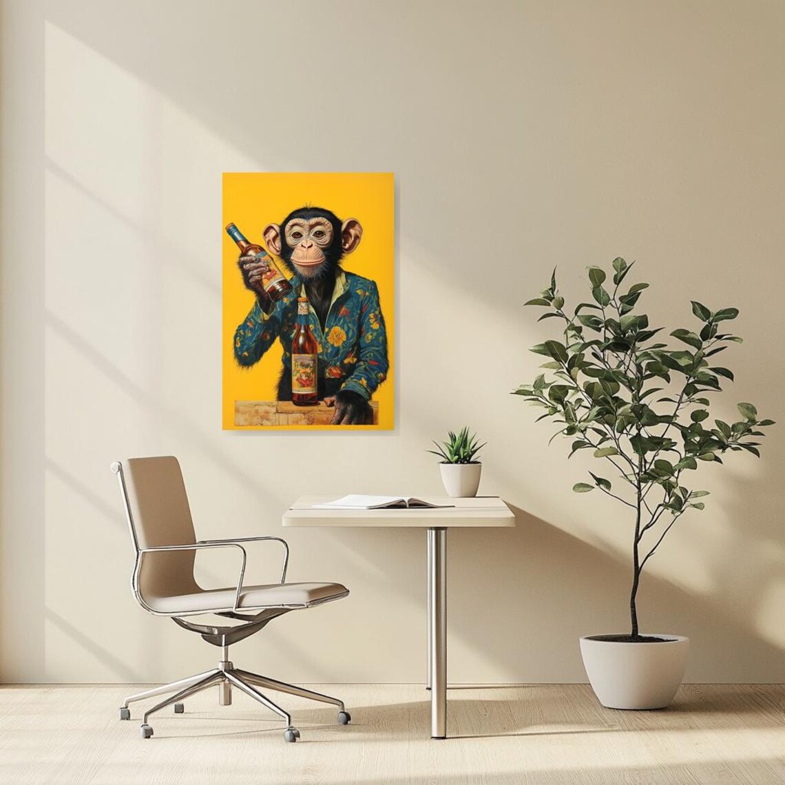 Whimsical Monkey Print, Vintage Style Home Decor - Image 3